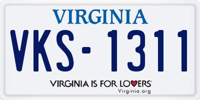 VA license plate VKS1311