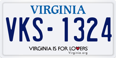 VA license plate VKS1324