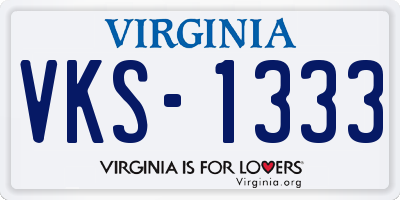 VA license plate VKS1333