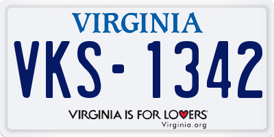 VA license plate VKS1342