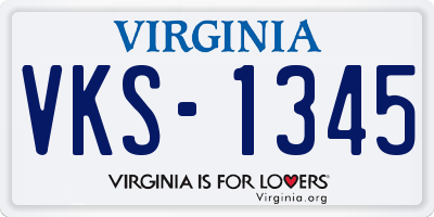VA license plate VKS1345