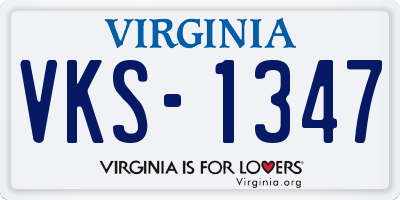 VA license plate VKS1347