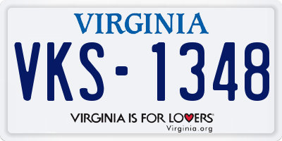 VA license plate VKS1348