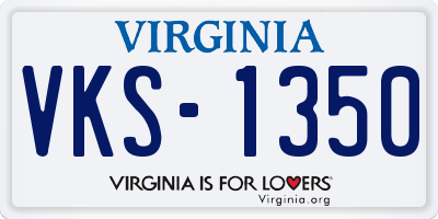 VA license plate VKS1350