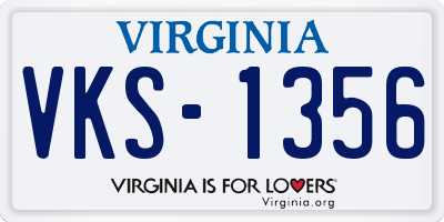 VA license plate VKS1356