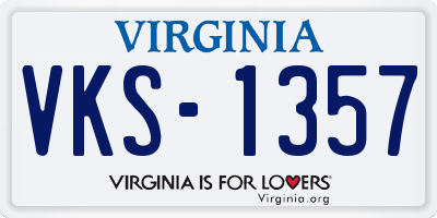 VA license plate VKS1357