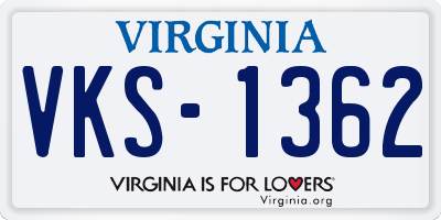 VA license plate VKS1362