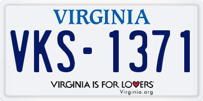 VA license plate VKS1371