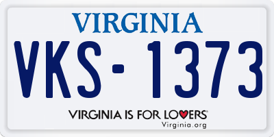 VA license plate VKS1373