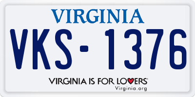 VA license plate VKS1376