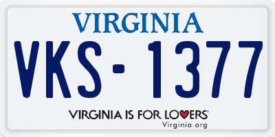 VA license plate VKS1377