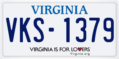 VA license plate VKS1379
