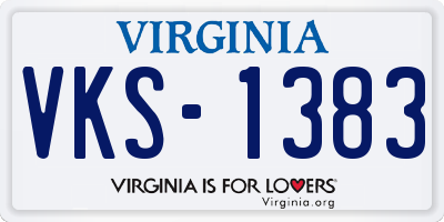 VA license plate VKS1383