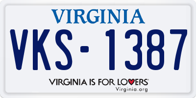 VA license plate VKS1387