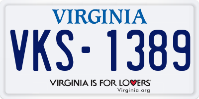 VA license plate VKS1389