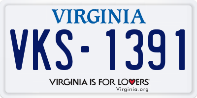 VA license plate VKS1391