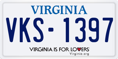 VA license plate VKS1397