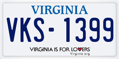 VA license plate VKS1399