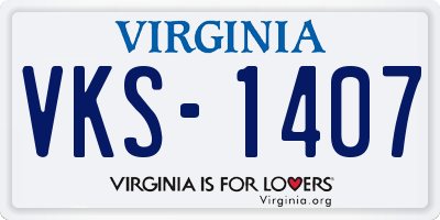 VA license plate VKS1407