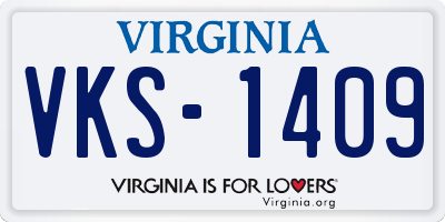VA license plate VKS1409