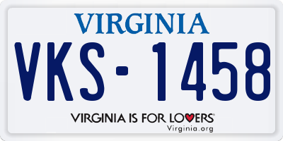 VA license plate VKS1458