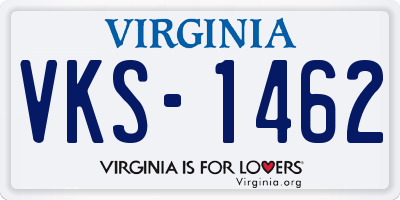 VA license plate VKS1462
