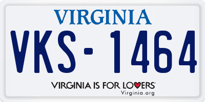 VA license plate VKS1464