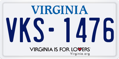 VA license plate VKS1476