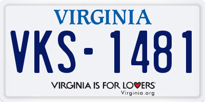 VA license plate VKS1481