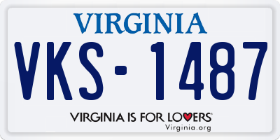 VA license plate VKS1487
