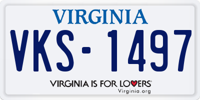 VA license plate VKS1497