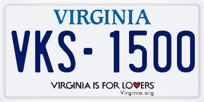 VA license plate VKS1500