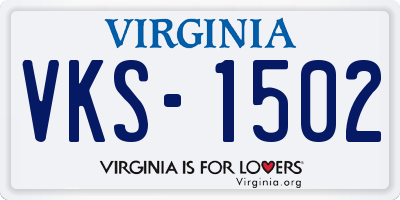 VA license plate VKS1502