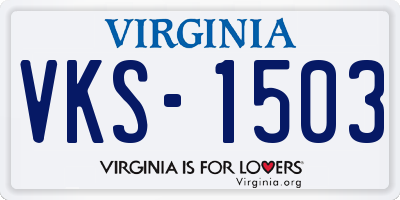VA license plate VKS1503