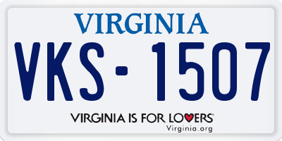 VA license plate VKS1507