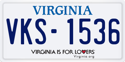 VA license plate VKS1536