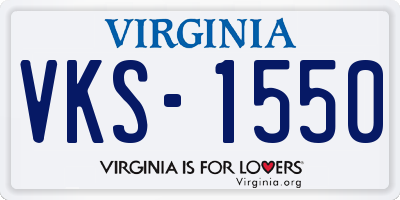 VA license plate VKS1550