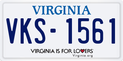 VA license plate VKS1561