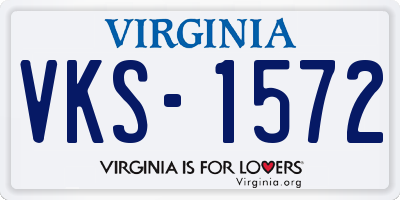 VA license plate VKS1572