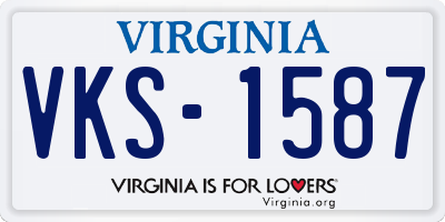 VA license plate VKS1587