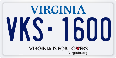VA license plate VKS1600