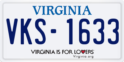 VA license plate VKS1633