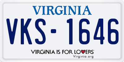 VA license plate VKS1646