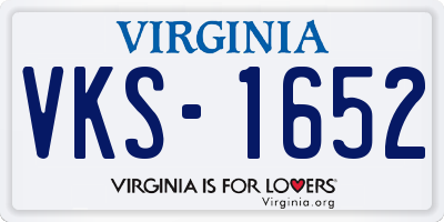 VA license plate VKS1652