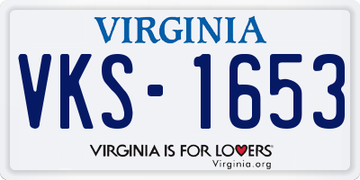 VA license plate VKS1653