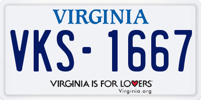 VA license plate VKS1667