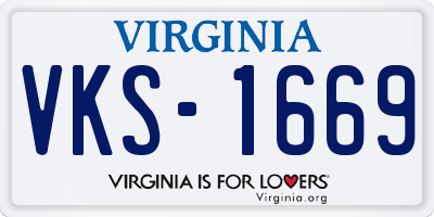 VA license plate VKS1669