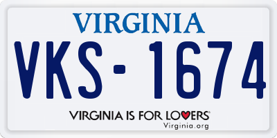 VA license plate VKS1674