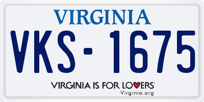 VA license plate VKS1675
