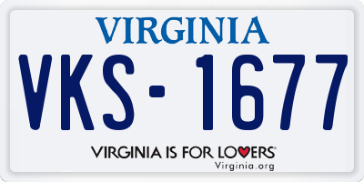 VA license plate VKS1677